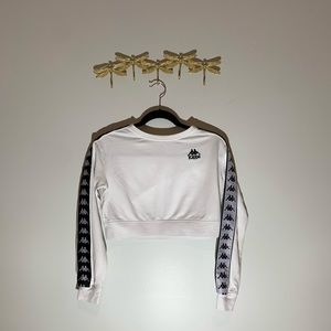 Kappa Cropped White Sweatshirt